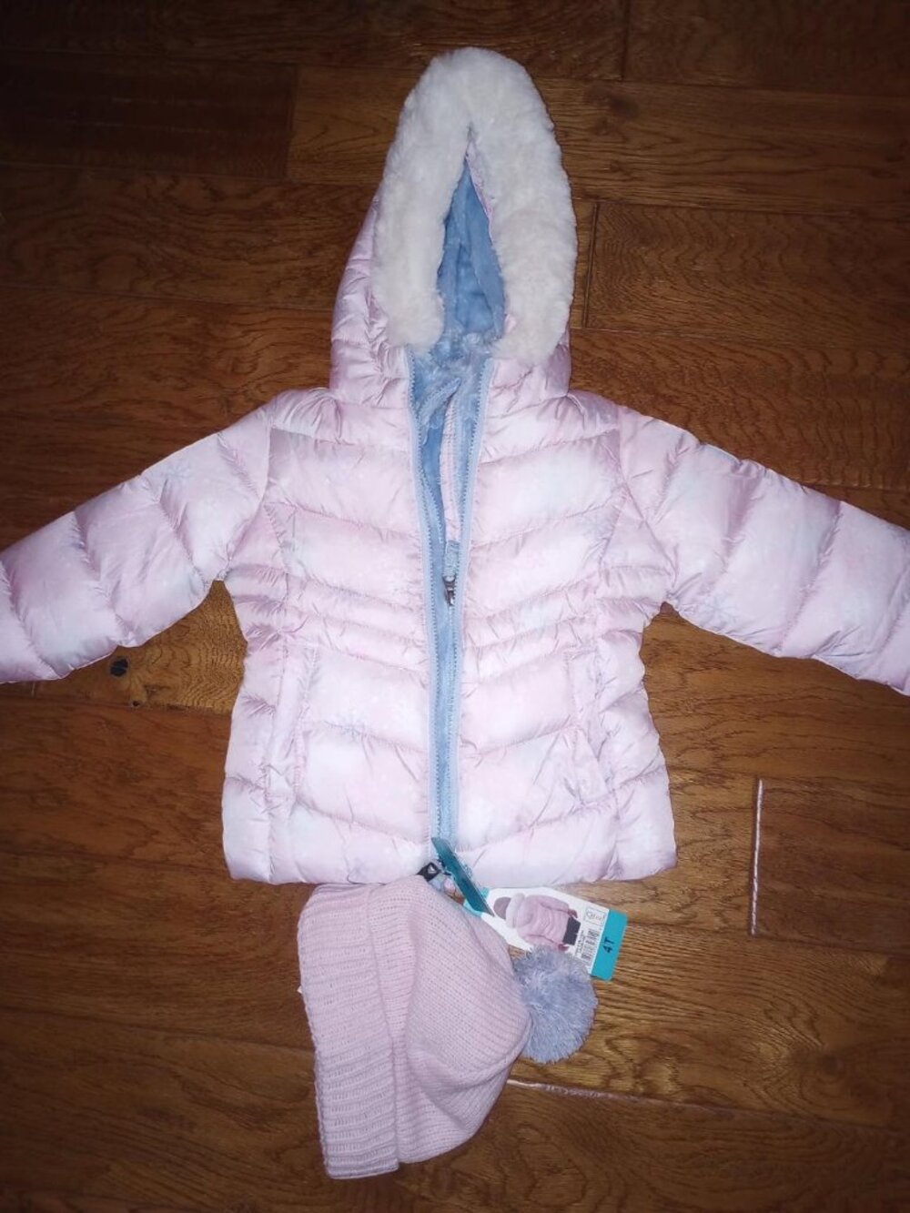 SNOZU Toddler Girls  Size 4T Pink Winter Jacket with Maching Hat NWT